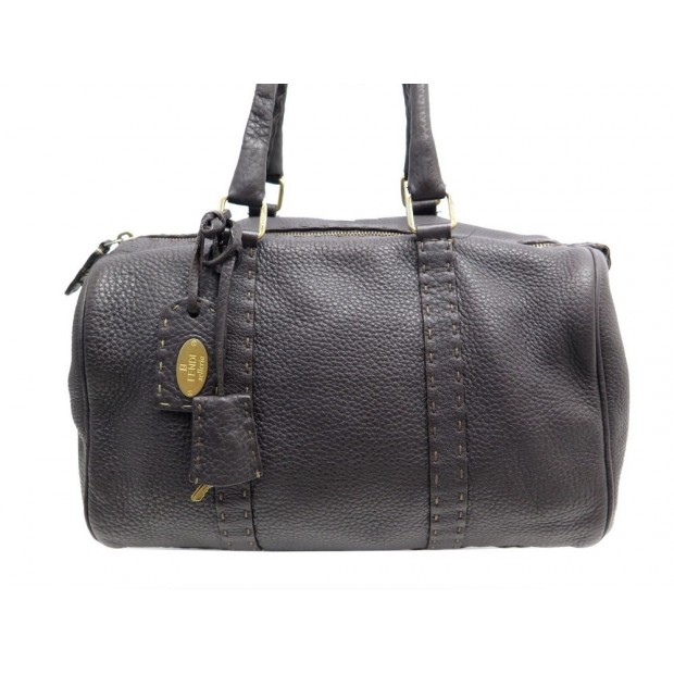 SAC A MAIN FENDI SELLERIA BOSTON 8BL061 EN CUIR MARRON LEATHER HAND BAG 1550€