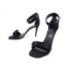 CHAUSSURES CELINE SANDALES A TALONS BOW SANDAL 38.5 SATIN NOIR +BOITE SHOES 650€