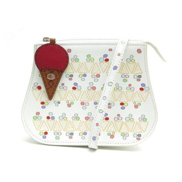 NEUF SAC A MAIN LORO PIANA MINI MILKY ICE CREAM BANDOULIERE CUIR BLANC BAG 2000€