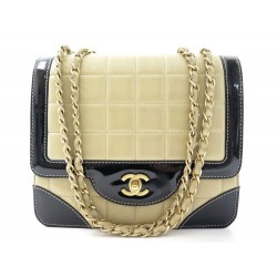 SAC A MAIN CHANEL TIMELESS ART DECO CUIR BEIGE & NOIR BANDOULIERE HAND BAG 4200€