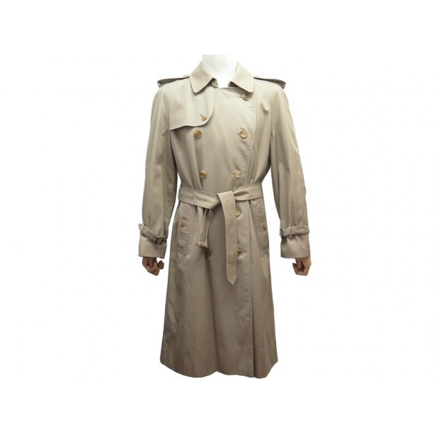 VINTAGE MANTEAU BURBERRYS IMPERMEABLE TRENCH LONG 48 M EN COTON BEIGE COAT 1550€