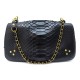 NEUF SAC A MAIN JEROME DREYFUSS BOBI BANDOULIERE CUIR PYTHON NOIR HAND BAG 1120€