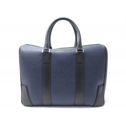 SACOCHE JM WESTON GRAND ANGLE CARTABLE CUIR BLEU MARINE LEATHER BRIEFCASE 1500€