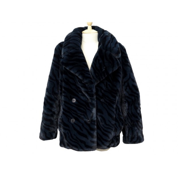 NEUF MANTEAU ZADIG VOLTAIRE MILLER TIGRE WJCE0602F L 42 FAKE FOURRURE COAT 395€