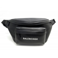 NEUF SACOCHE BALENCIAGA SAC CEINTURE EVERYDAY BANANE 552375 CUIR NOIR BAG 895€