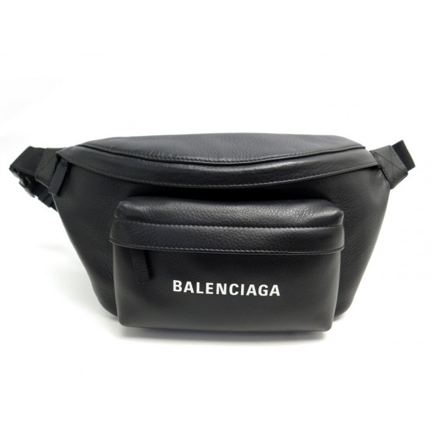 NEUF SACOCHE BALENCIAGA SAC CEINTURE EVERYDAY BANANE 552375 CUIR NOIR BAG 895€