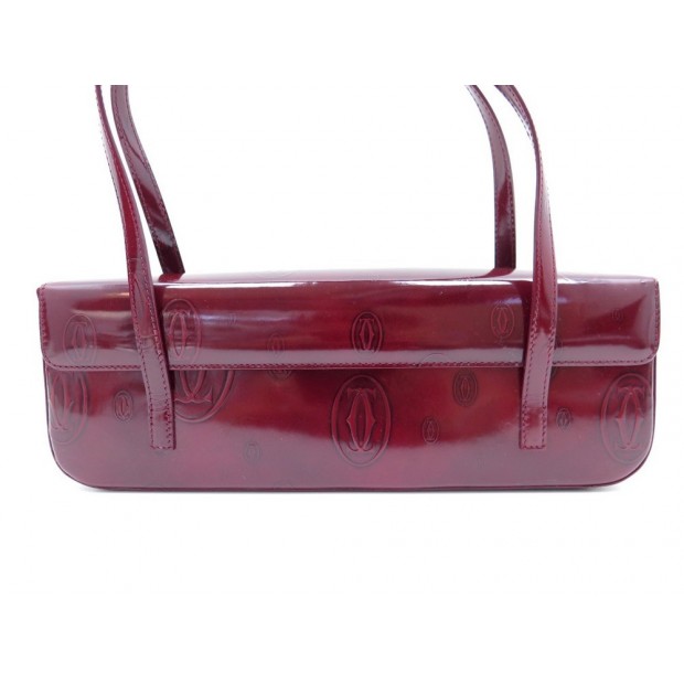 NEUF SAC A MAIN CARTIER L1000546-EB BAGUETTE EN CUIR MONOGRAMME BORDEAUX 1800€