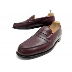 CHAUSSURES JM WESTON MOCASSINS 180 8C 42 FIN EN CUIR BORDEAUX LOAFERS SHOES 670€