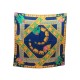 FOULARD CARTIER ELEPHANTS CARRE 90 EN SOIE BLEU MARINE + BOITE SILK SCARF 385€