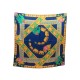 FOULARD CARTIER ELEPHANTS CARRE 90 EN SOIE BLEU MARINE + BOITE SILK SCARF 385€