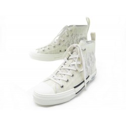 NEUF CHAUSSURES CHRISTIAN DIOR BASKETS B23 TOILE OBLIQUE BLANC 40 + BOITE 930€