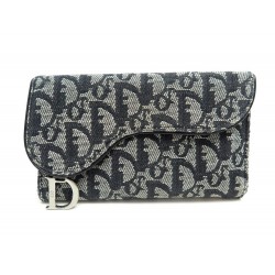 PORTEFEUILLE CHRISTIAN DIOR SADDLE EN TOILE MONOGRAM OBLIQUE BLEU WALLET 550€