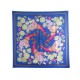 FOULARD HERMES FLEURS & RAISINS VAUZELLES CARRE 90 EN SOIE BLEU SILK SCARF 385€