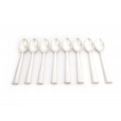 LOT DE 8 PETITES CUILLERES HERMES LOGO CHAINE D'ANCRE EN METAL ARGENTE SPOON