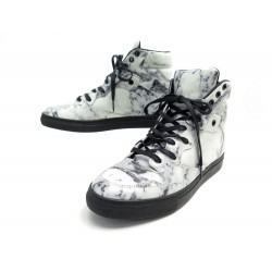 CHAUSSURES BALENCIAGA 410942 MARBLE HIGH SNEAKERS MARBRE 39 BASKETS CUIR 595€