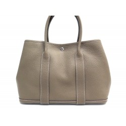 NEUF SAC A MAIN HERMES GARDEN PARTY 36 CABAS EN CUIR ETOUPE NEW HAND BAG 2750€