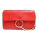 SAC A MAIN CHLOE POCHETTE FAYE EN CUIR ET PYTHON ROUGE HAND BAG CLUTCH 1100€