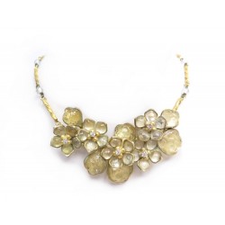 VINTAGE COLLIER DANS LE GOUT GRIPOIX FLEURS EN PATTE DE VERRE FLOWERS NECKLACE