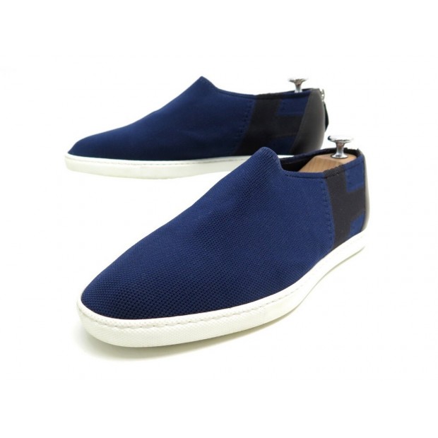 NEUF CHAUSSURES HERMES BASKETS OXYGENE 40.5 EN TOILE BLEU SNEAKERS SHOES 880€