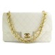 VINTAGE SAC A MAIN CHANEL CLASSIQUE TIMELESS CUIR MATELASSE BLANC HAND BAG 7800€