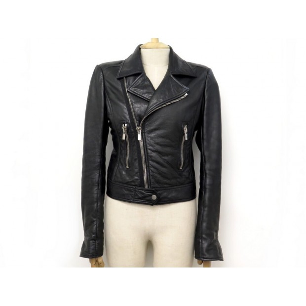 VESTE BALENCIAGA PERFECTO 374639 S 34 EN CUIR NOIR BLOUSON LEATHER JACKET 1795€