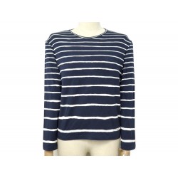 TSHIRT HERMES MARINIERE MANCHES LONGUES TAILLE 40 M EN VISCOSE BLEU MARINE 550€