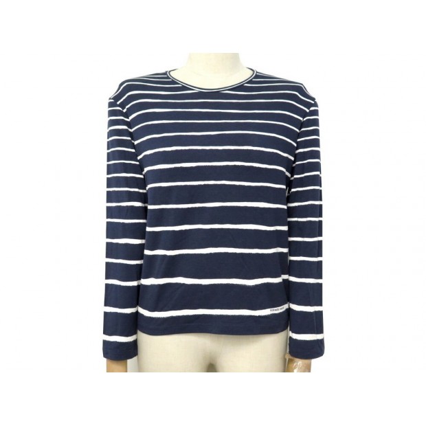 TSHIRT HERMES MARINIERE MANCHES LONGUES TAILLE 40 M EN VISCOSE BLEU MARINE 550€