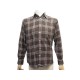 NEUF CHEMISE HERMES M 39 A CARREAUX EN COTON MARRON NEW COTTON SHIRT 810€