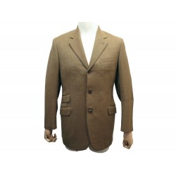 NEUF VESTE HERMES G9105 M 48 LAINE MARRON 2 BOUTONS NEW WOOL JACKET VEST 1700€