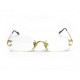 LUNETTES DE VUE CARTIER MONTURE INVISIBLE EN METAL DORE GOLDEN GLASSES 665€