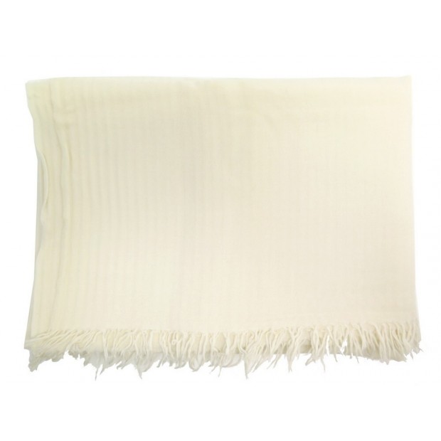 NEUF CHALE HERMES EN CACHEMIRE ET LAINE BEIGE NEW CASHMERE AND WOOL SHAWL 1160€