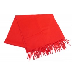 NEUF ECHARPE HERMES EN CACHEMIRE ROUGE A FRANGES NEW CASHMERE SCARF MUFFLER 650€