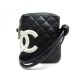 SAC A MAIN CHANEL POCHETTE CAMBON EN CUIR MATELASSE NOIR BANDOULIERE BAG 1800€