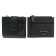 NEUF PORTEFEUILLE COMPACT + PORTE CARTES PRADA CUIR SAFFIANO NOIR WALLET 720€