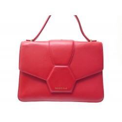 SAC A MAIN MAC DOUGLAS EN CUIR ROUGE 30 CM RED LEATHER HAND BAG PURSE 250€