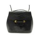 VINTAGE SAC A MAIN BALLY EN CUIR DE CROCODILE NOIR LEATHER HAND BAG PURSE