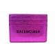 NEUF PORTE CARTE BALENCIAGA LOGO 490260 EN CUIR ROSE LEATHER CARD HOLDER 195€