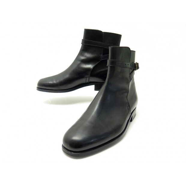 NEUF CHAUSSURES JM WESTON BOTTINES JODHPUR 9E 43 CUIR NOIR + EMBAUCHOIRS 1065€