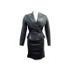 TAILLEUR ALAIA VESTE + JUME M 38 EN CUIR NOIR BLACK LEATHER JACKET SKIRT SUIT