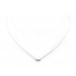 COLLIER DJULA PENDENTIF NOEUD EN OR BLANC 18K ET DIAMANTS GOLD DIAMOND NECKLACE