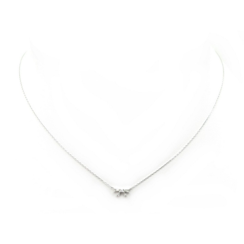 Collier pendentif Idylle Blossom, or blanc et diamants