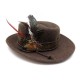 NEUF CHAPEAU HERMES AVEC PLUMES EN FEUTRE TAILLE 52 MARRON NEW FELT FEATHER HAT