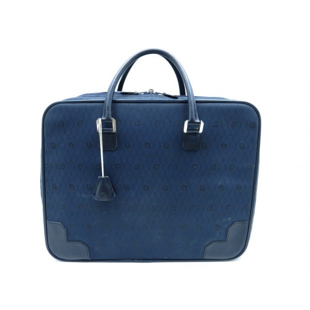 VINTAGE BAGAGE A MAIN CHRISTIAN DIOR NID D ABEILLE TOILE BLEU CANVAS LUGGAGE