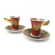 NEUF LOT 2 TASSES A CAFE ET SOUCOUPES VERSACE MEDUSA PORCELAINE NEW CUPS 410€