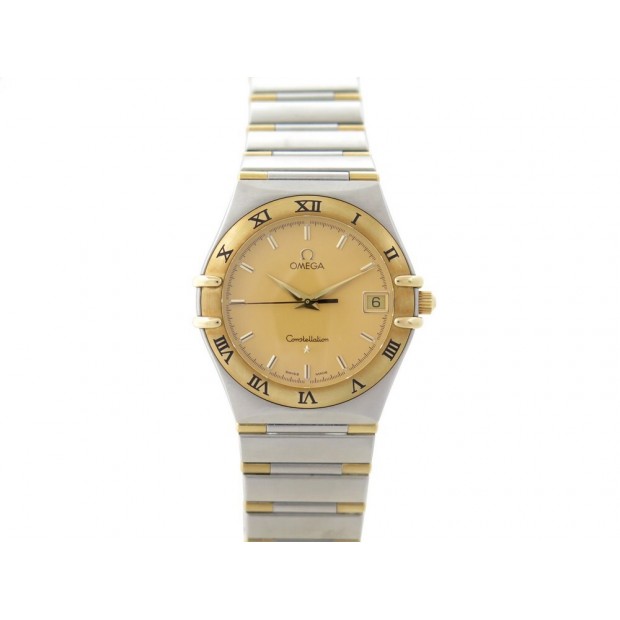 NEUF MONTRE OMEGA CONSTELLATION 33 MM QUARTZ OR ET ACIER BROSSE GOLD WATCH 4800€