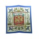 FOULARD HERMES DIEU ET MON DROIT SOIE BLEU 