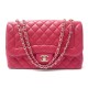 SAC A MAIN CHANEL TIMELESS JUMBO BANDOULIERE CUIR MATELASSE FRAMBOISE BAG 8400€