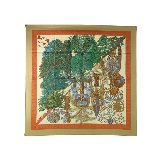 NEUF FOULARD HERMES LES LEGENDES DE L'ARBRE FAIVRE CARRE 90 SOIE SILK SCARF 385€