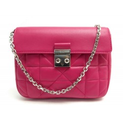 NEUF SAC A MAIN CHRISTIAN DIOR MISS PROMENADE CUIR CANNAGE FUSHIA POUCH 1190€