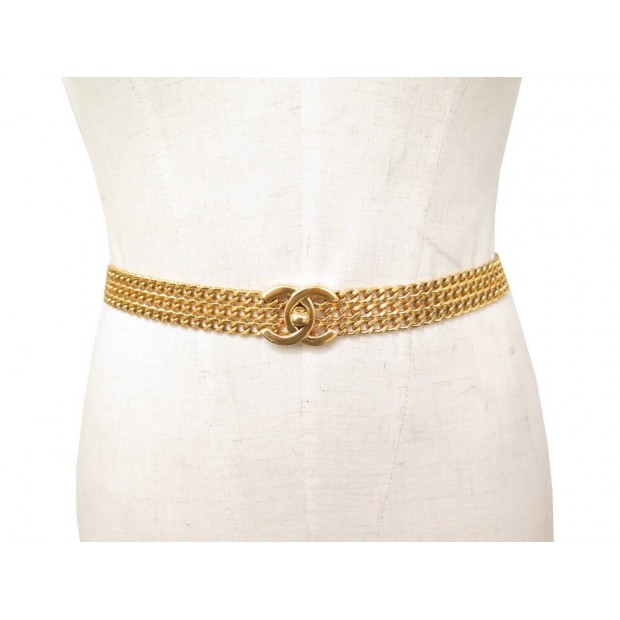 CEINTURE CHANEL CHAINE FERMOIR TIMELESS CC T70 EN METAL DORE CHAIN BELT 1290€